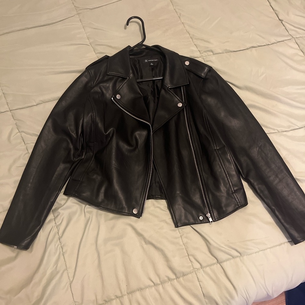 faux leather jacket. worn once!